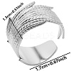 Minimalist Wheat 304 Stainless Steel Cuff Rings IK4718-1-1