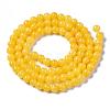 Natural Dyed Yellow Jade Gemstone Bead Strands G-R271-4mm-Y07-2