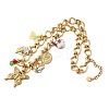 304 Stainless Steel Butterfly & Acrylic & Ceramic Flower Pendant Necklaces for Women NJEW-A063-13G-3