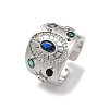 Brass Micro Pave Cubic Zirconia Adjustable Cuff Rings for Women RJEW-C129-10P-4