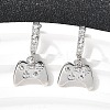 Brass Micro Pave Cubic Zirconia Hoop Earrings EJEW-P322-14P-3