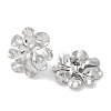 304 Stainless Steel Flower Stud Earrings EJEW-D281-18S-2