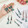 6 Pairs 6 Styles Ethnic Polyester Tassel Dangle Earrings EJEW-FI0003-03-3