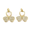 Brass Micro Pave Clear Cubic Zirconia Pendants KK-K365-05C-G-1