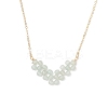 Natural Green Aventurine Faceted Round Beaded Arrow Pendant Brass Cable Chain Necklaces NJEW-TA00207-02-2