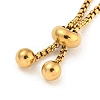Adjustable 304 Stainless Steel Box Chain Slider Bracelet Making MAK-L038-001G-03-3