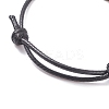Natural Tiger Eye Heart Braided Cord Bracelet BJEW-JB07685-01-5