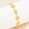 Virgin Mary Theme Brass Micro Pave Clear Cubic Zirconia Link Chain Bracelets for Women BJEW-A090-08B-G-3