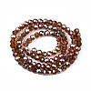 Electroplate Glass Beads Strands LS-EGLA-R016-4m-4-2