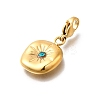Flat Round 304 Stainless Steel Rhinestone Pendants Decoration STAS-R159-53G-01-2