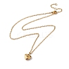304 Stainless Steel Rose Love Heart Pendant Cable Chain Necklaces for Women NJEW-K255-36G-4