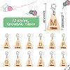 13Pcs 13 Style Triangle with Letter L~M Wood Pendant Locking Stitch Markers HJEW-AB00640-2