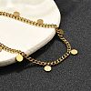 304 Stainless Steel Flat Round Charm Bracelets BJEW-R021-04G-2