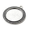 Tibetan Style Alloy Pendant Cabochon Settings X-TIBEP-N003-52AS-2