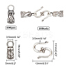  100PCS Tibetan Style Alloy Cord Ends with 100PCS Alloy Hook and S-Hook Clasps TIBE-NB0001-28-2