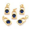 Real 18K Gold Plated Brass Micro Pave Cubic Zirconia Charms ZIRC-L100-080G-2