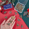 28Pcs 2 Styles Golden Plated Christmas Alloy Enamel Pendants ENAM-SC0005-83-3