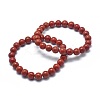 Natural Red Jasper Bead Stretch Bracelets BJEW-K212-C-012-1