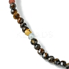 2mm Natural Tiger Eye Faceted Round Beaded Stretch Bracelets for Women BJEW-JB10843-04-4