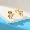 Brass Micro Pave Cubic Zirconia Stud Earrings For Women LS-EJEW-B111-01G-03-3