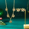Alloy Rhinestone Snowflake Pendant Necklace & Stud Earrings Set for Women FS-WGDD9A4-07-1
