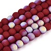 Frosted Opaque Glass Beads Strands GLAA-T032-P4mm-MBB05-1