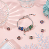 40Pcs 10 Colors Alloy Rhinestone European Beads MPDL-CA0001-03-4