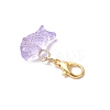 Transparent Spray Painted Glass Pendant Decorations HJEW-JM03293-02-5