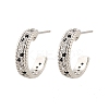 C-Shaped Brass Micro Pave Cubic Zirconia Stud Earrings for Women EJEW-G428-21P-02-4