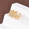 304 Stainless Steel Open Cuff Rings for Women RJEW-K309-35G-3