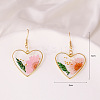 Heart Alloy Resin Dangle Earrings FS-WG72C44-01-1
