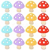 20Pcs 4 Colors Mushroom Food Grade Eco-Friendly Silicone Focal Beads SIL-CJ0001-63-1