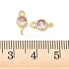Brass Pave Cubic Zirconia Flat Round Connector Charms KK-P348-11G-4