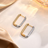 Two Tone 304 Stainless Steel Hoop Earrings LS-EJEW-K257-02A-GP-3