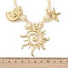 304 Stainless Steel Sun Starfish Conch Shape Pendant Polyester Twisted Rope Necklaces NJEW-D340-05G-5