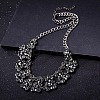 Fashion Women Jewelry Zinc Alloy Glass Rhinestone Bib Statement Choker Collar Necklaces NJEW-BB15143-D-8