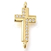 Brass Pave Clear Cubic Zirconia Connector Charms KK-M101-02G-G01-1