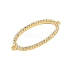 Brass Crystal Rhinestone Oval Ring Links Connector Charms KK-S035-05G-2