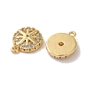 Brass Micro Pave Clear Cubic Zirconia Charms KK-E098-11G-2