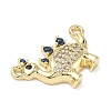 Brass Pave Clear and Blue Cubic Zirconia Links ZIRC-I356-09G-2