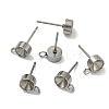 Non-Tarnish 201 Stainless Steel Stud Earring Settings STAS-S041-08-4