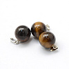 Round Natural Tiger Eye Pendants G-Q434-08-2