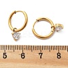 304 Stainless Steel Micro Pave Cubic Zirconia Hoop Earrings Ion Plating(IP) LS-STAS-R004-03G-02-5