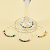 Brass Wine Glass Charm Rings Hoop Earrings KK-PH0028-01S-5