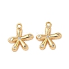 Brass Micro Pave Clear Cubic Zirconia Charms KK-B160-15G-1
