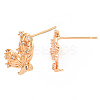 Brass Micro Pave Clear Cubic Zirconia Earring Findings KK-T062-227G-NF-3