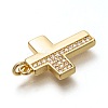 Brass Micro Pave Clear Cubic Zirconia Pendants ZIRC-B002-20G-3