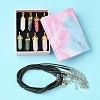 DIY Natural Gemstone & Waxed Cord Necklace Making Kits DIY-FS0008-04A-1