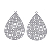 430 Stainless Steel Filigree Pendants STAS-S108-25A-01-2