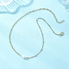 Natural Pearl Rice & 304 Stainless Steel Satellite Chain Paperclip Chain Necklaces for Women NJEW-JN05822-02-1